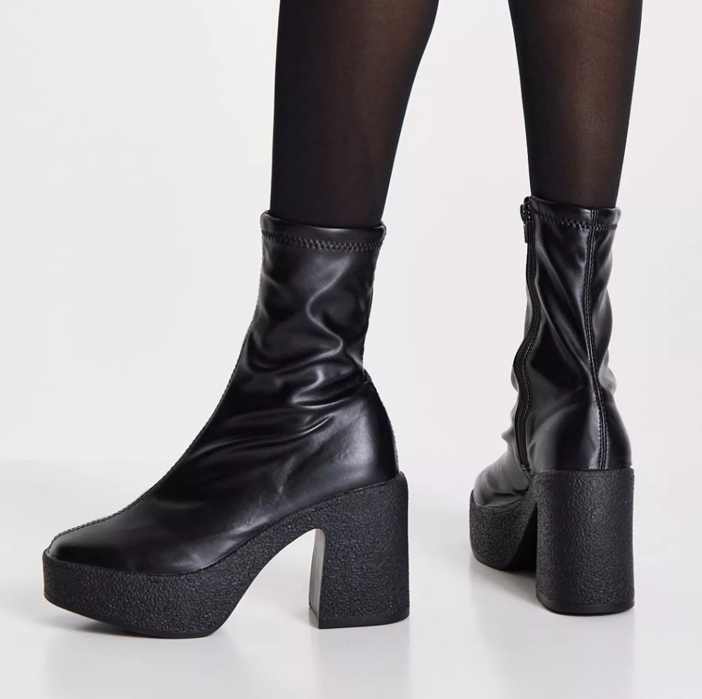 ASOS Chunky Heel Sock Boot